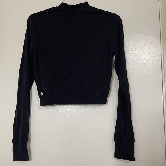 Buff Bunny long sleeve twist front cropped high neck shirt top size medium - Picture 6 of 6